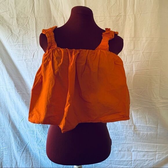 Eloquii Tops - Orange Ruffled Tank from Eloquii